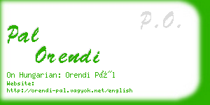 pal orendi business card